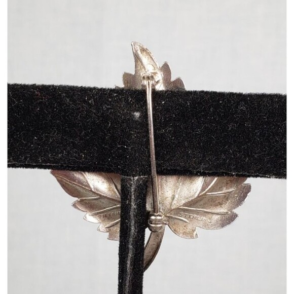 Tiffany & Co. Maple Leaf Floral Pin / Brooch .925 Sterling Silver 2" - Picture 6 of 16